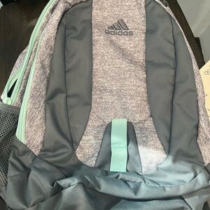 Adidas Light Gray and White Backpack